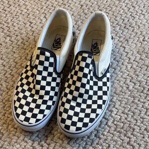 Vans Kids Black and White Checkered Slip-On Sneakers